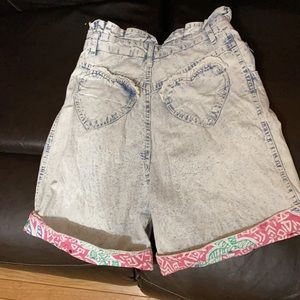 Paper bag Gossip 80s Style Acid Wash Jean Shorts Groovy!